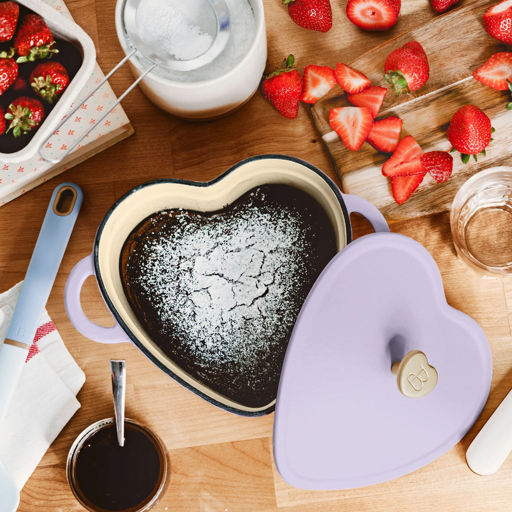 Beautiful by Drew Barrymore 2qt Heart Cast Iron Dutch Oven, Black Sesame. Multiple colors.