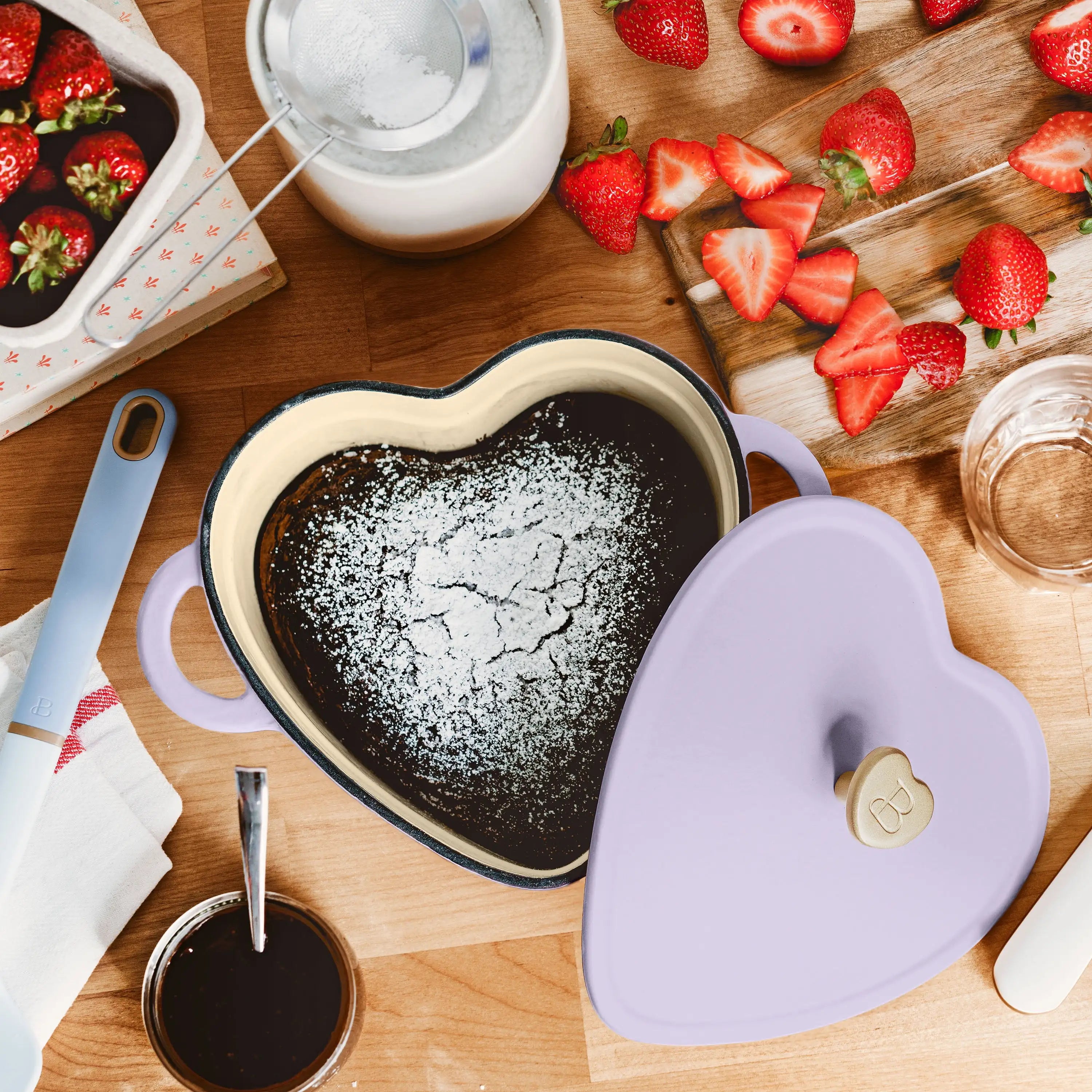 Beautiful by Drew Barrymore 2qt Heart Cast Iron Dutch Oven, Black Sesame. Multiple colors.