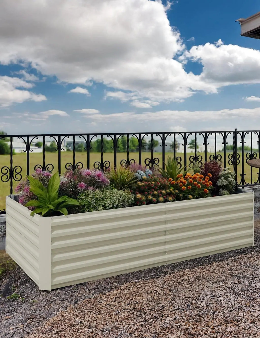 6x3x2 8x4x2ft Galvanized Raised Garden Bed Deep Root Planter Box for Vegetables Flowers Herbs-Large Metal Raised Garden Bed Kit. 2 colors and sizes.
