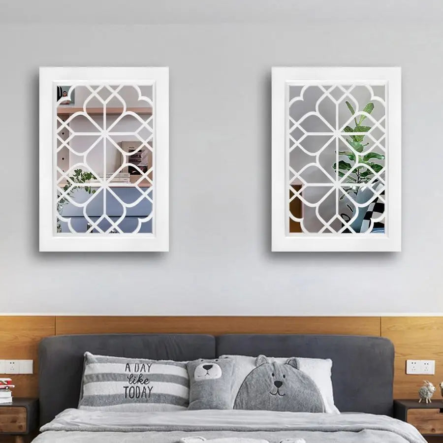 Set of 2 Rectangular Wall Mirror. Gorgeous Rustic Farmhouse Accent Mirror. A Great Accent for Many Different Rooms in Your Home.