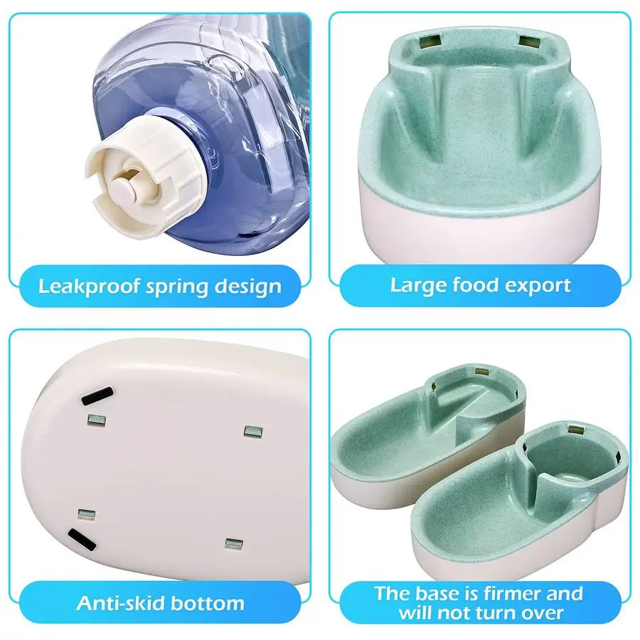 Automatic Feeder and Water Dispenser  Set for Cats and Small to Medium Size Dogs.