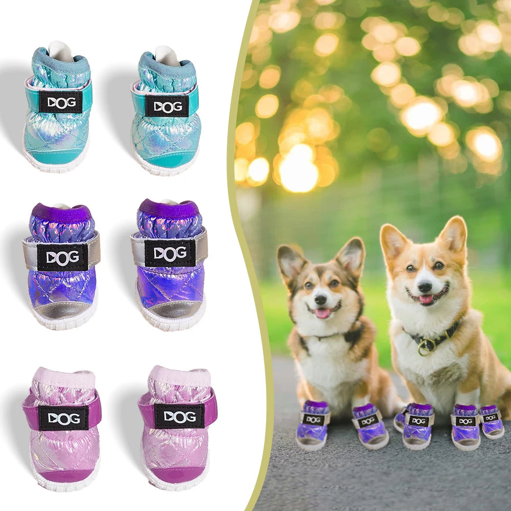 Dog Shoes for Dogs with Letters Paw Protectors for Winter Snowy DayWater-Resistant