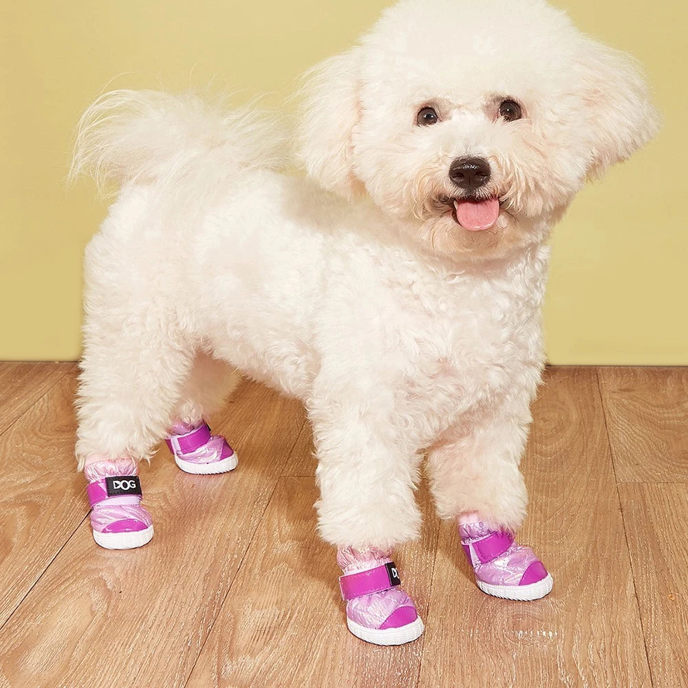 Dog Shoes for Dogs with Letters Paw Protectors for Winter Snowy DayWater-Resistant