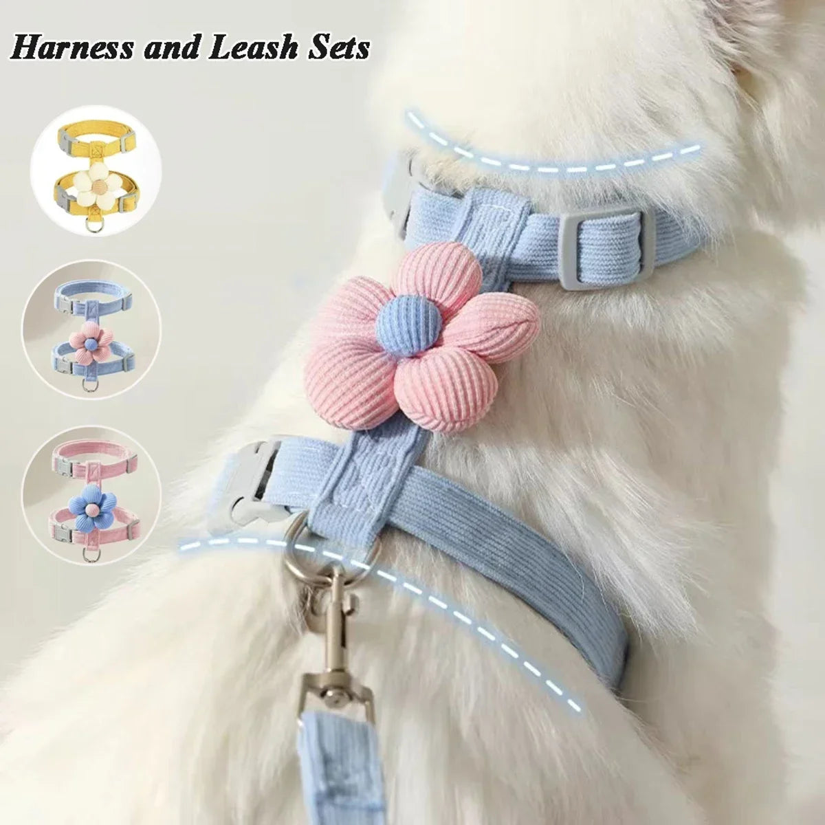 Cat Harness and Leash Sets Adjustable Dog Harness for Small Dog Leash .  Your Fur Babies will be Fancy wearing this Harness. Multiple Colors and Sizes.