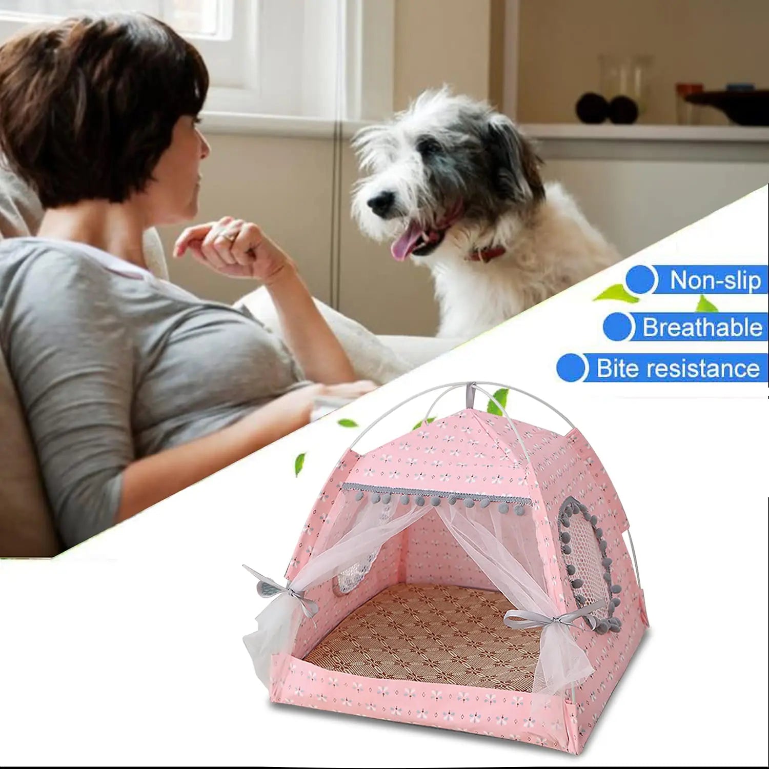 Princess Tent pet House Cute Floral Cave. Portable