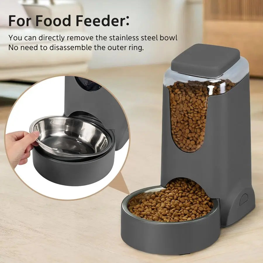 2 Pack Automatic Cat/Dog Feeder.  Stainless Steel Water and Food Dispenser.