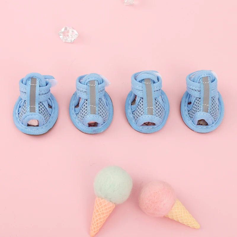 Summer Shoes For Small Dogs. Non-slip Breathable Reflective Sandals and Oh, So Cute!