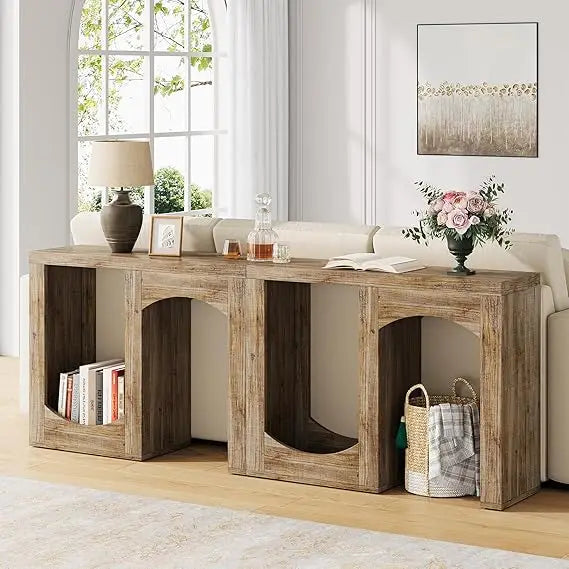 70.9" Modern Farmhouse Console Table, Accent Sofa Table with Arched Design, Modular Entryway Table. Very Unique.