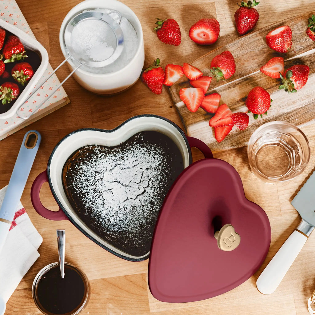 Beautiful by Drew Barrymore 2qt Heart Cast Iron Dutch Oven, Black Sesame. Multiple colors.