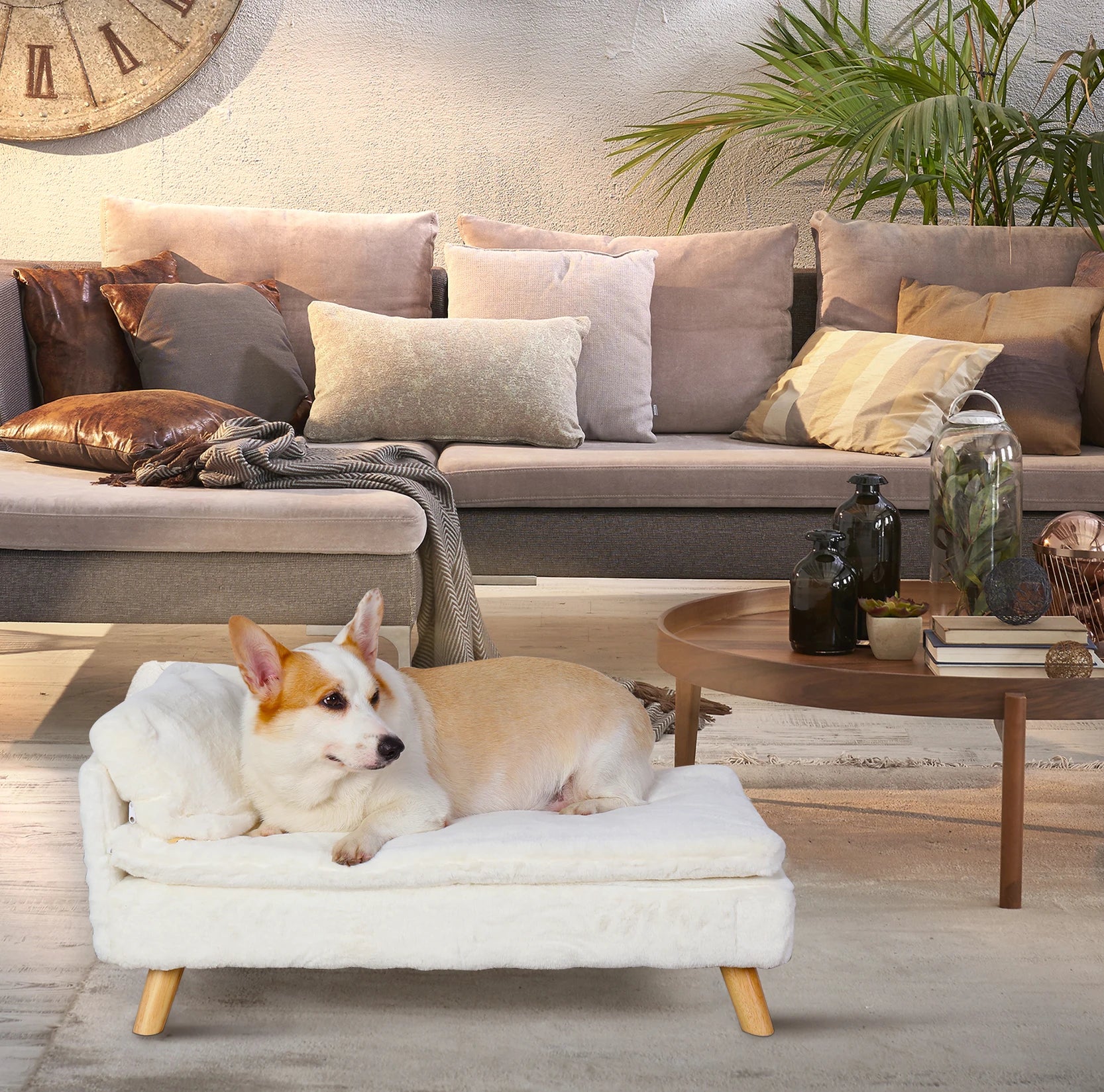 Elevated Pet Bed/ Sofa Bed with Sturdy Wood Legs for Small Dog /Cats. Perfect for Our Pampered Fur Babies! Available in 2 sizes.