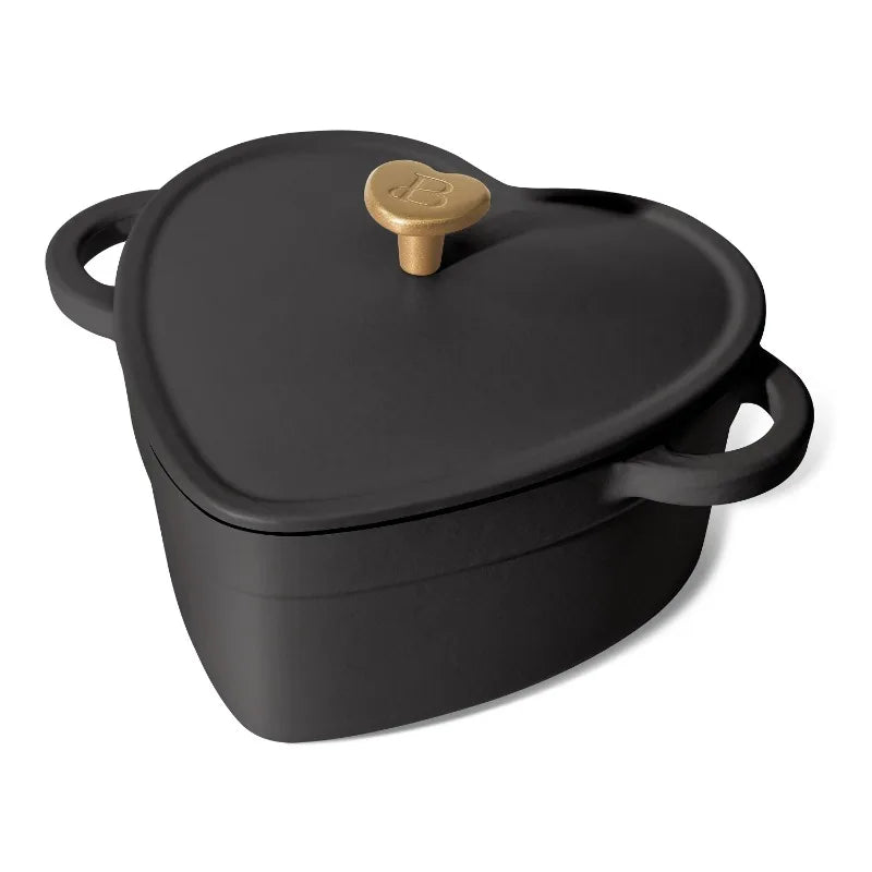 Beautiful by Drew Barrymore 2qt Heart Cast Iron Dutch Oven, Black Sesame. Multiple colors.