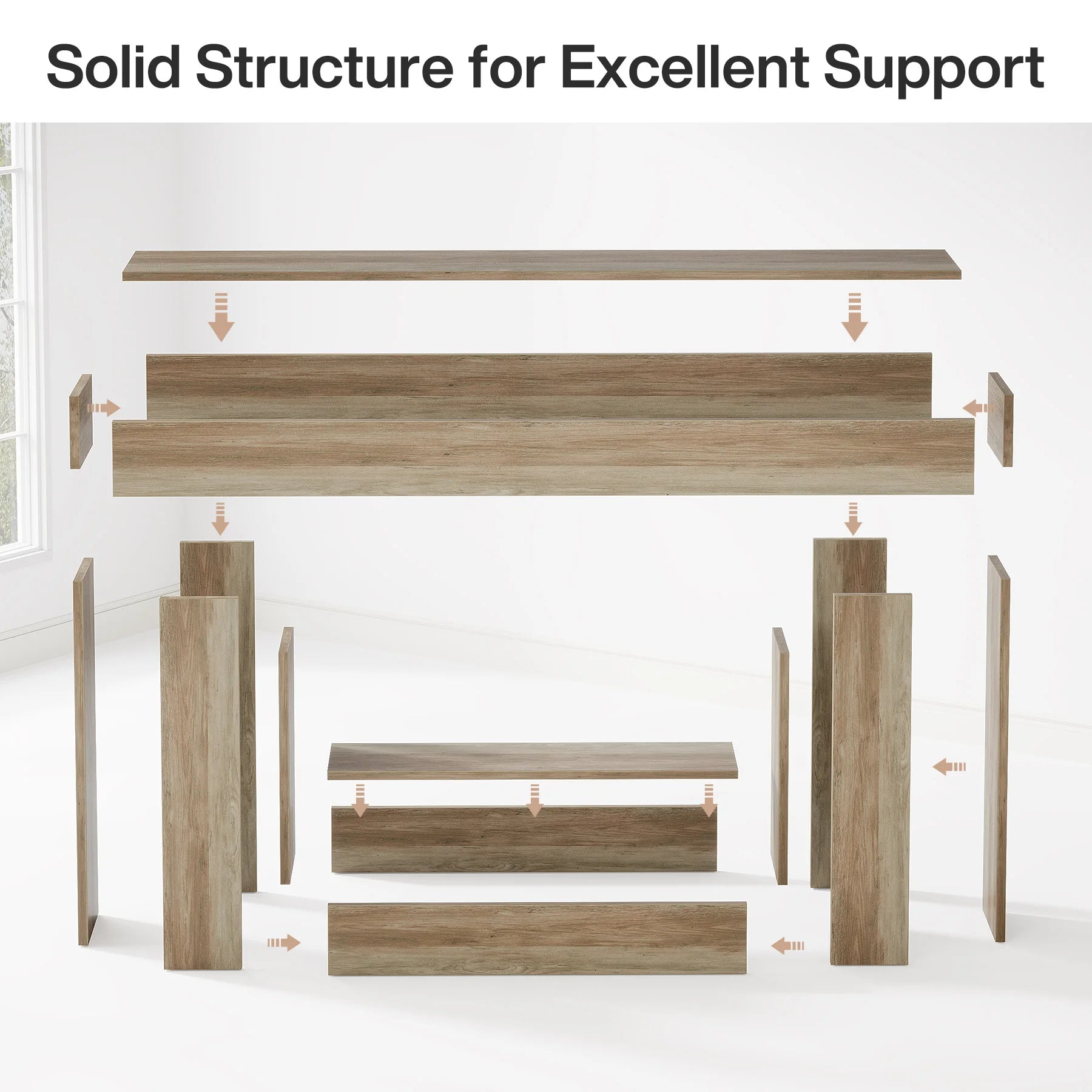 Modern  Farmhouse 2-Tier Entryway Table with U-Shaped Base, Narrow Long Wood Sofa Table. 63 inches tall.. Uniquely Stunning Design. Several finishes to choose from.