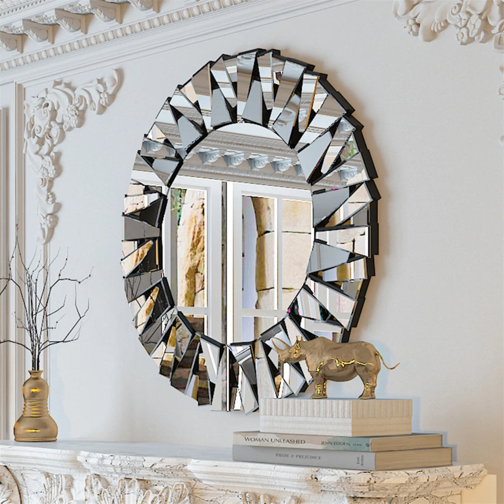79cm Large Round Wall Mirror. Accent Decor Mirror with Beveled Frame. Bathroom Bedroom Livingroom. A stunning Focal point in any room of your Home.