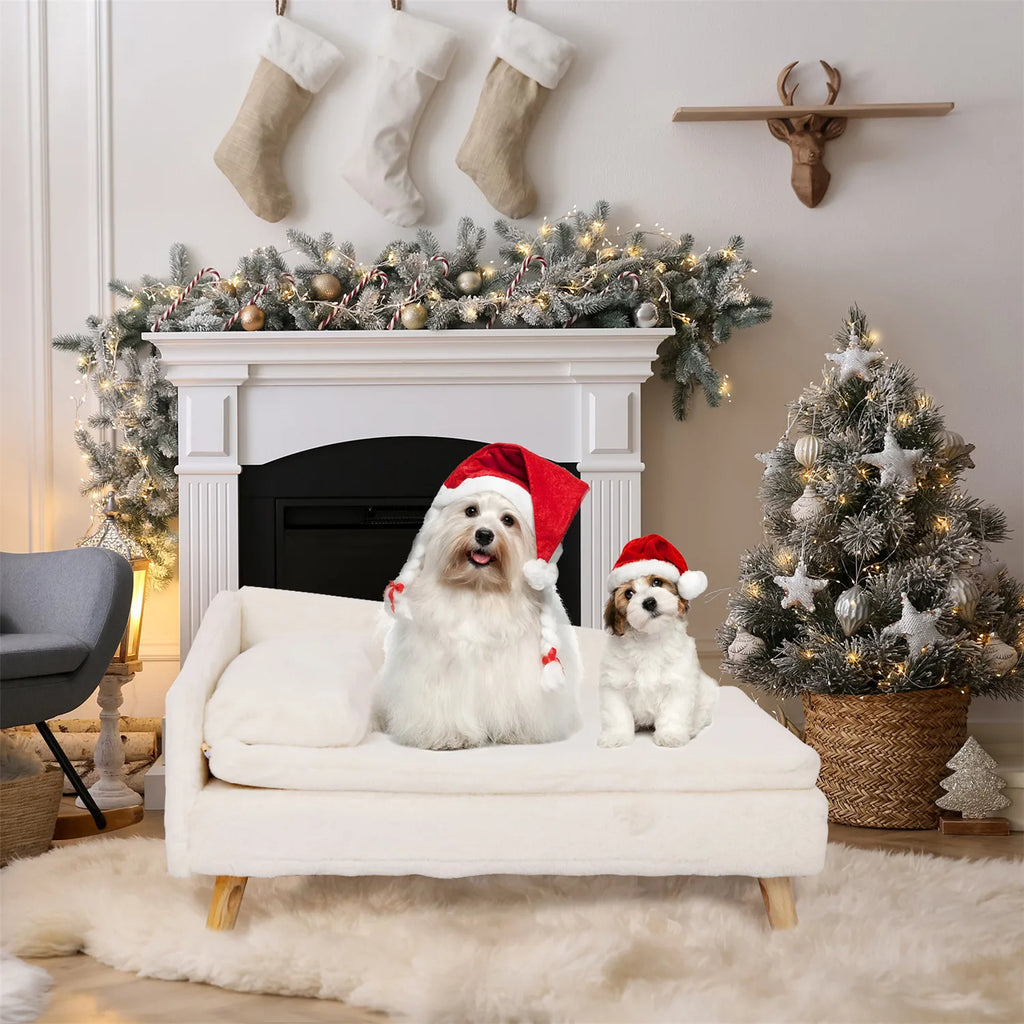 Elevated Pet Bed/ Sofa Bed with Sturdy Wood Legs for Small Dog /Cats. Perfect for Our Pampered Fur Babies! Available in 2 sizes.