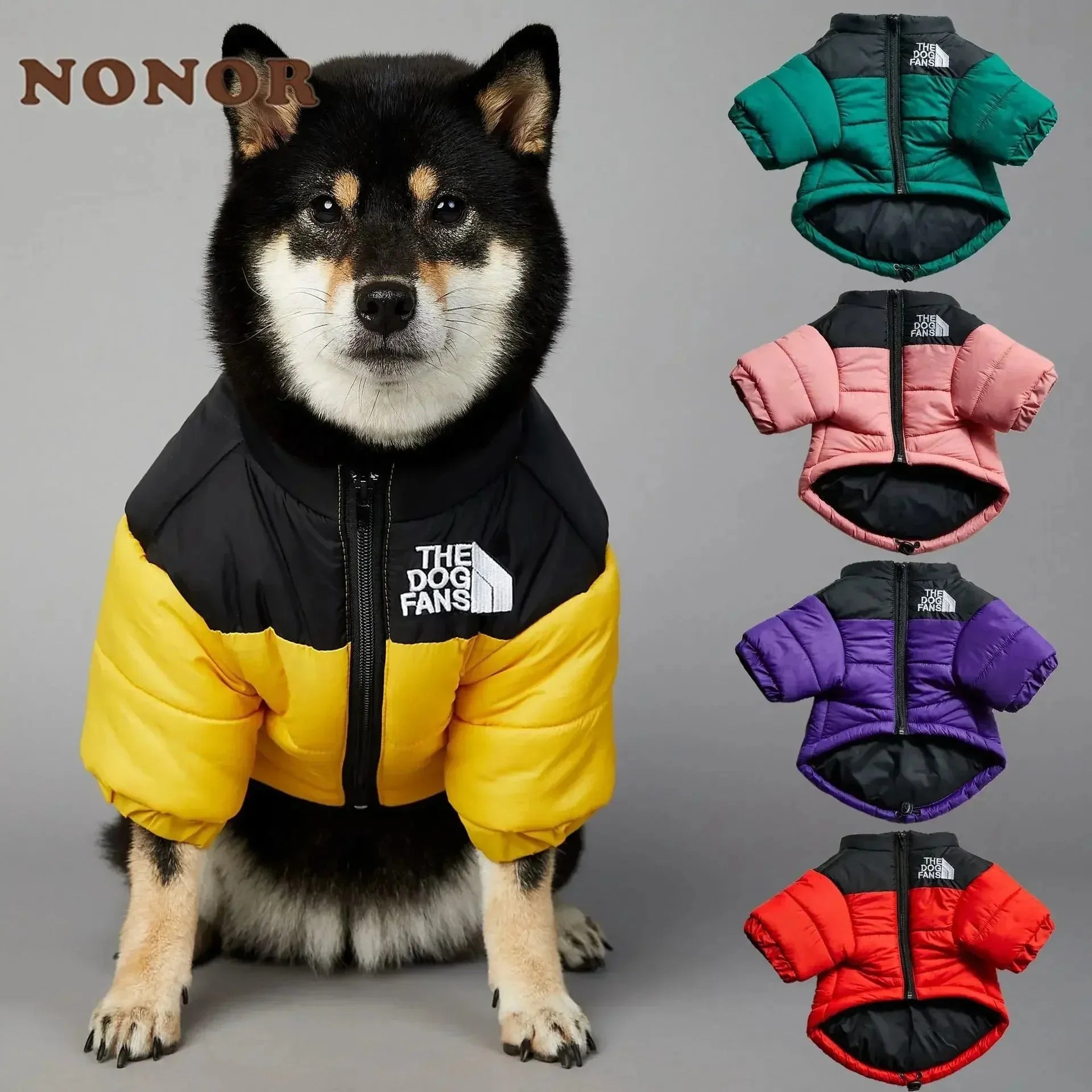 Dog Fans Warm  Down Jacket for all Size  Dogs - Multiple Colors. " THE DOG FANS " on the jacket!   will have your BEST FRIEND stylin.!