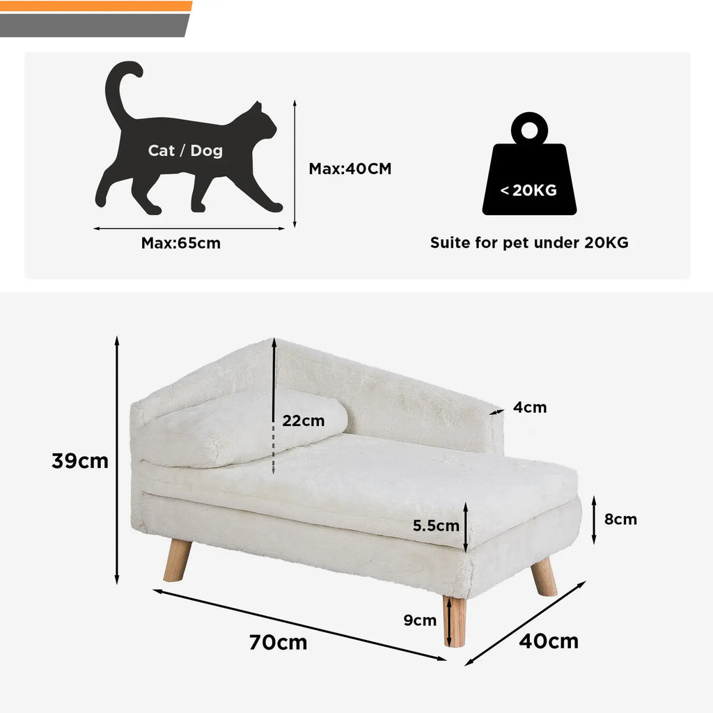 Elevated Pet Bed  L Shape Plush Couch with Soft Cushion. Your Fur Baby can lounge in the Lap of Luxury. Love This!
