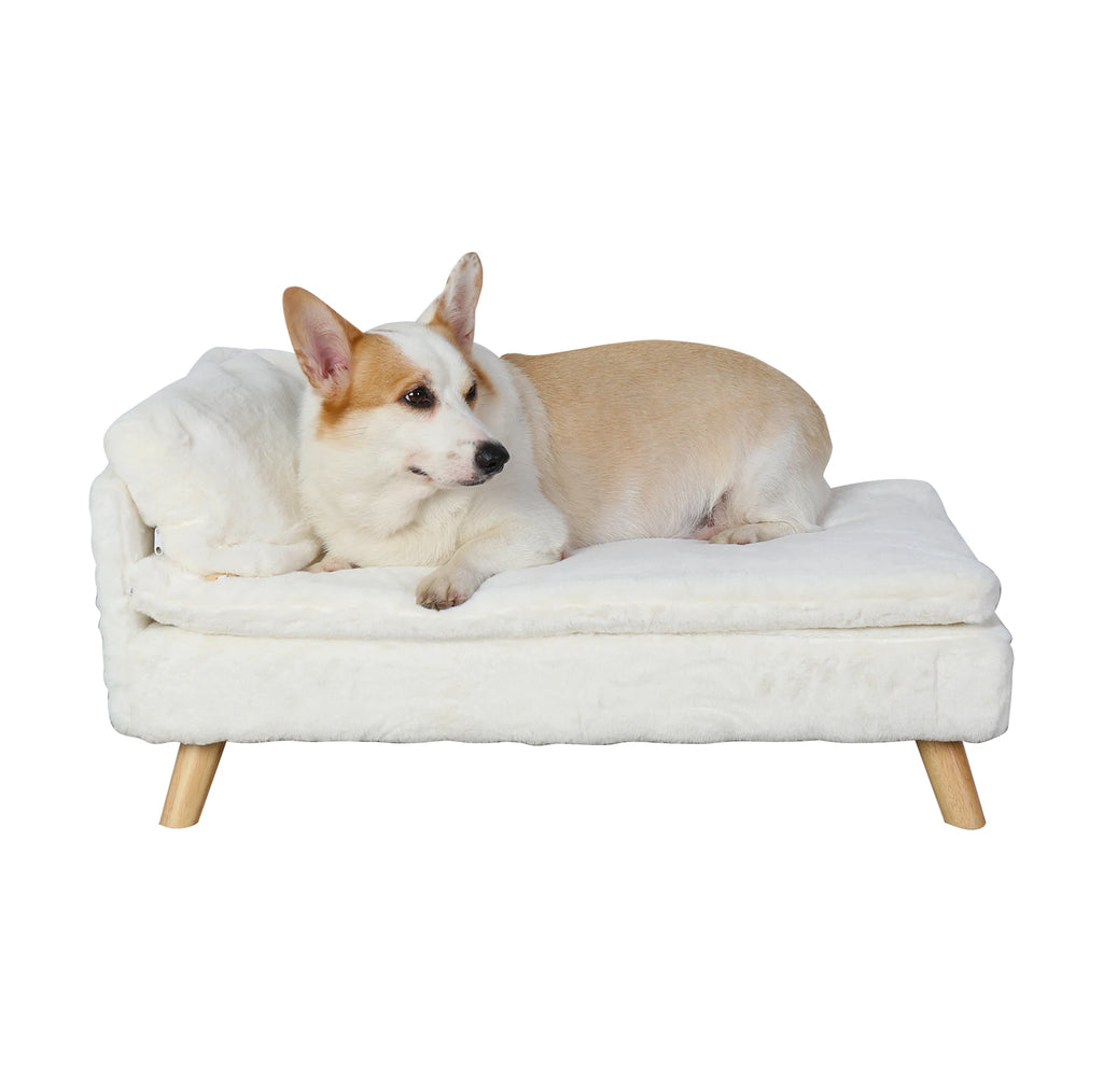 Elevated Pet Bed/ Sofa Bed with Sturdy Wood Legs for Small Dog /Cats. Perfect for Our Pampered Fur Babies! Available in 2 sizes.