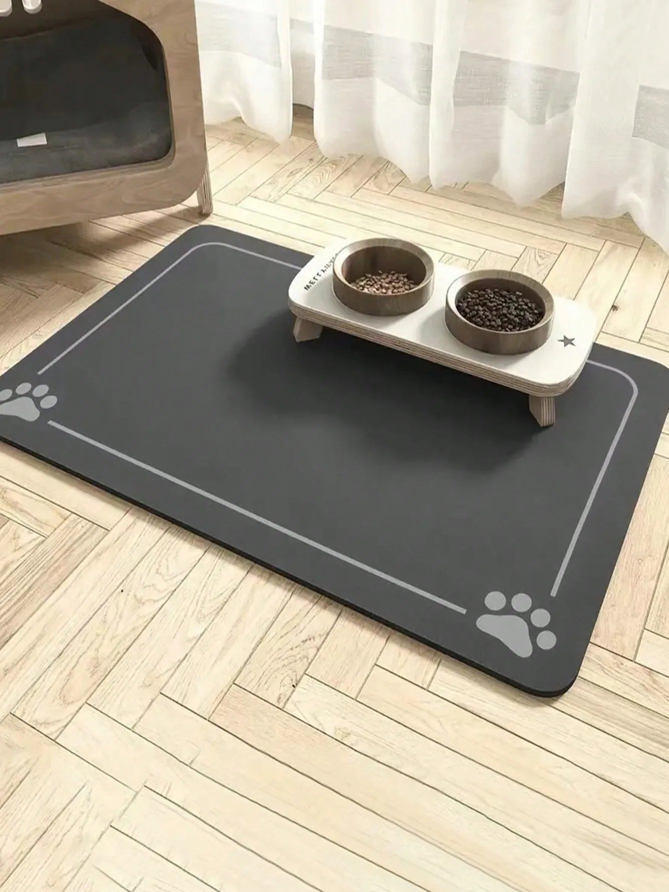 1PC Absorbent Pet Feeding Mat - Non-Slip Quick-Dry Dog Cat Bowl Mat. Multiple Color Choices