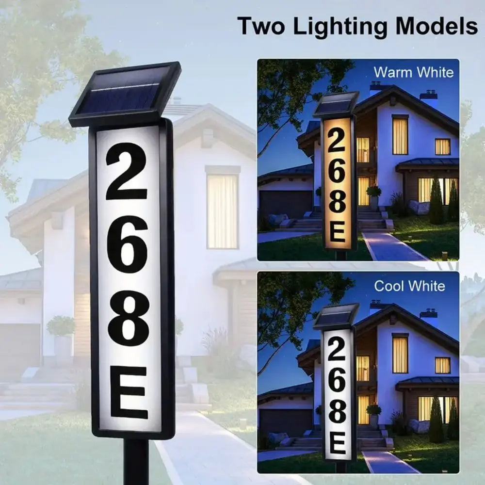 1pc Lighting House Number Light, Solar Address Sign Light With Stake, Solar Powered LED Lighting. Allows your address to be easily identified at night.