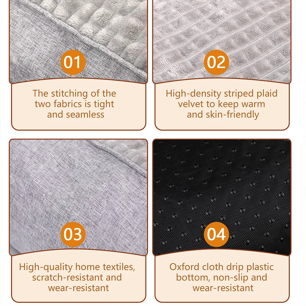 Suitable for All Seasons, Dog Sleeping Cushion, Large Pet Bed, Vacuum Compressed Delivery, Machine Washable, Perfect Pet Paradise for the Living Room and Easy Care, Non-Slip Bottom