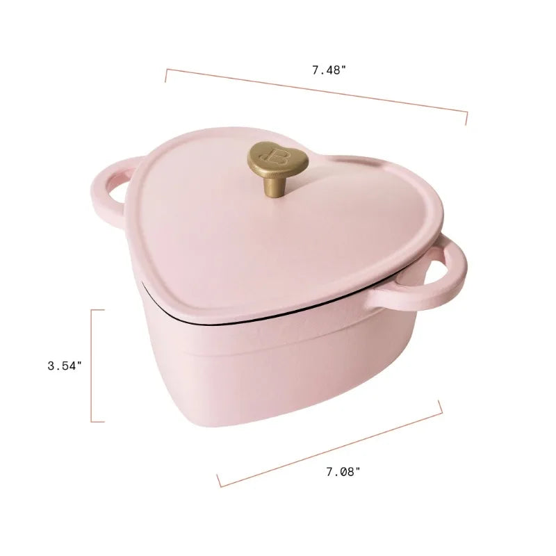 Beautiful by Drew Barrymore 2qt Heart Cast Iron Dutch Oven, Black Sesame. Multiple colors.