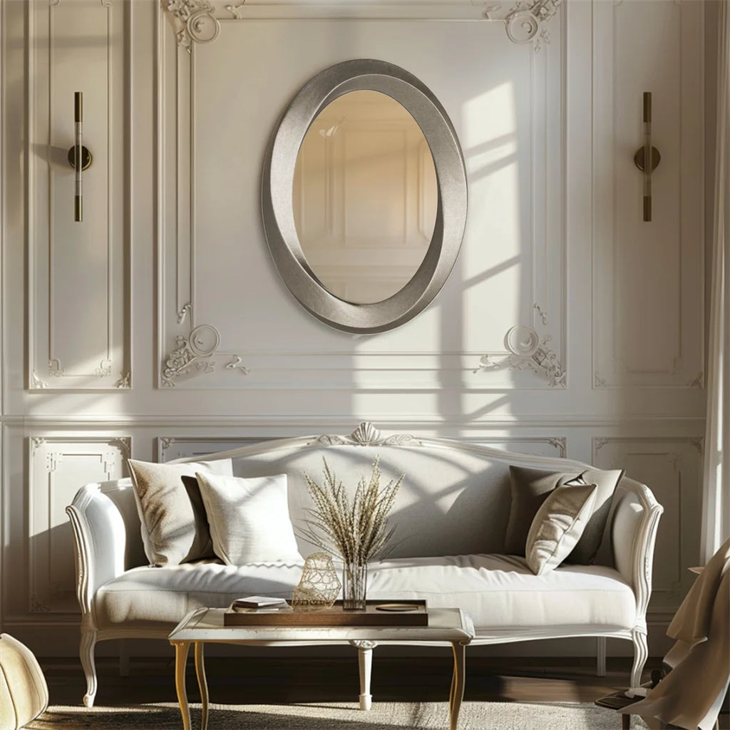 LUVODI Antique Baroque Gold Oval Beveled Framed Wall Mirror Decorative Accent Mirror for Living Room Bedroom Entryway Decor