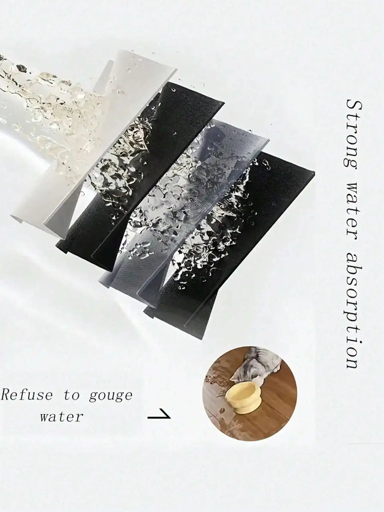 1PC Absorbent Pet Feeding Mat - Non-Slip Quick-Dry Dog Cat Bowl Mat. Multiple Color Choices