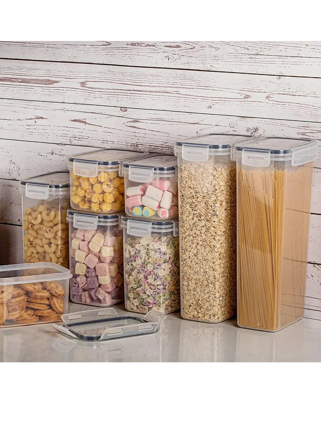 24pcs moisture-proof airtight food storage containers, dishwasher safe, kitchen supplies, cereal jars, with labels and markings