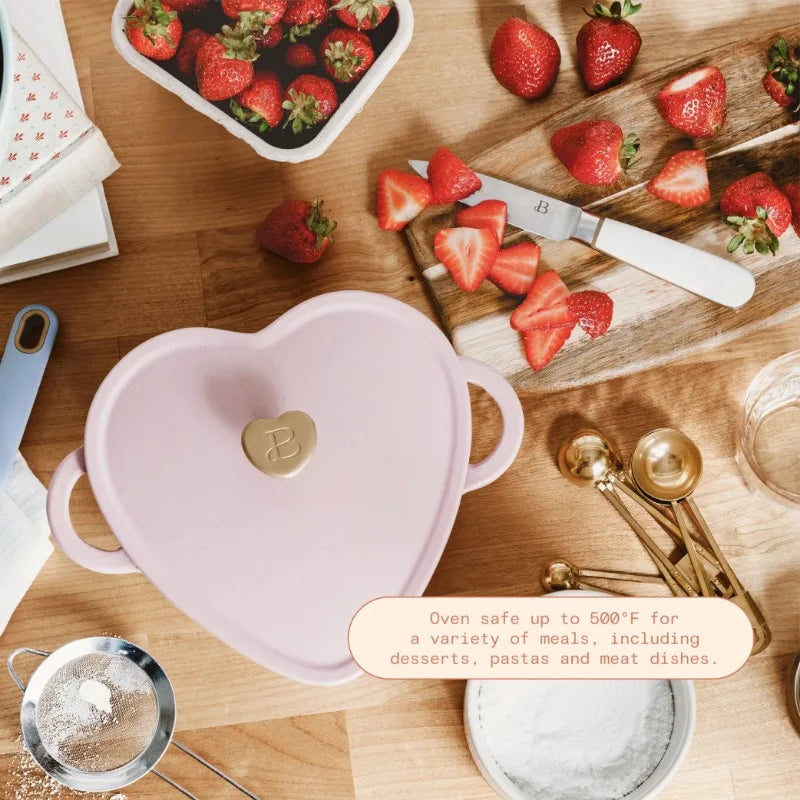 Beautiful by Drew Barrymore 2qt Heart Cast Iron Dutch Oven, Black Sesame. Multiple colors.