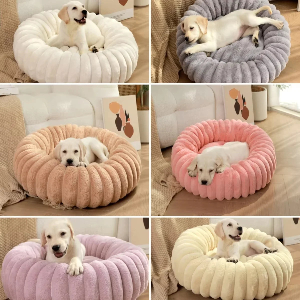 40-70cm Round Cozy Pet Bed for Dogs and Cats. Multiple Sizes and Colors.