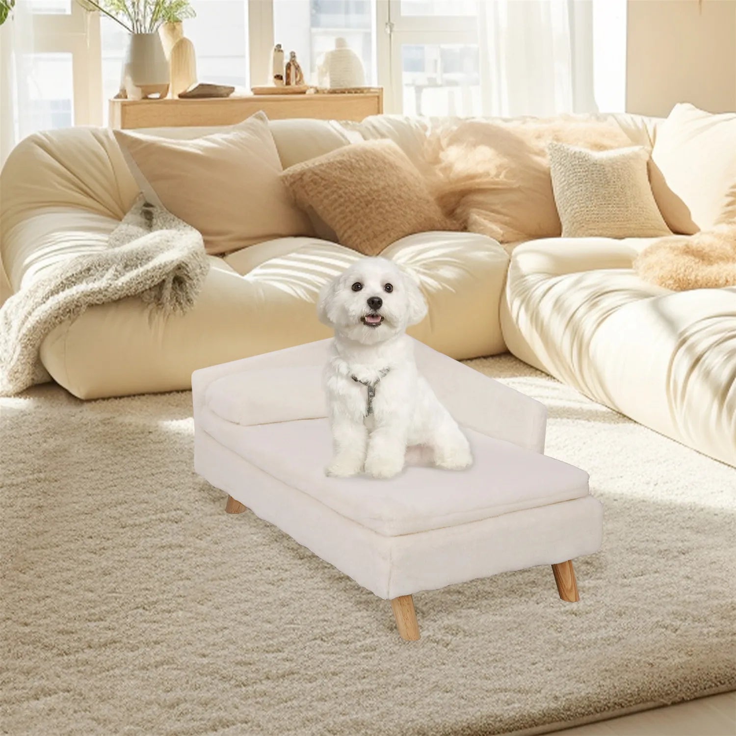Elevated Pet Bed/ Sofa Bed with Sturdy Wood Legs for Small Dog /Cats. Perfect for Our Pampered Fur Babies! Available in 2 sizes.