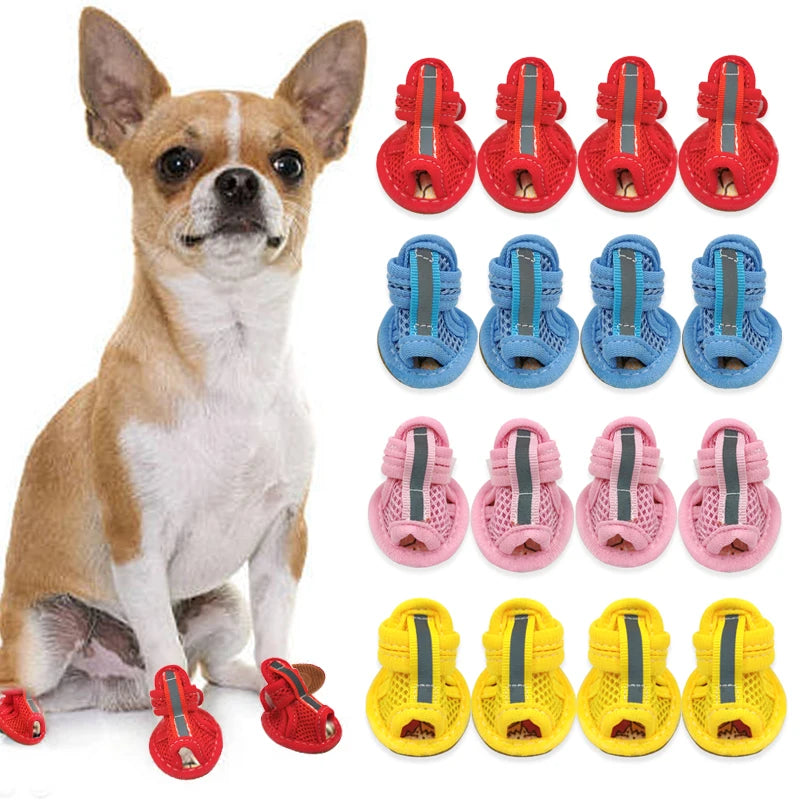 Summer Shoes For Small Dogs. Non-slip Breathable Reflective Sandals and Oh, So Cute!