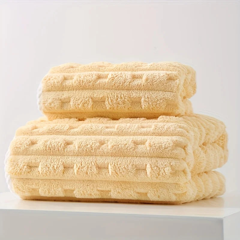 Coral Velvet Bath Towel Thickened Enlarged Soft and  Quick-Drying Individually Packaged. Wrap yourself in Luxury Twice!
