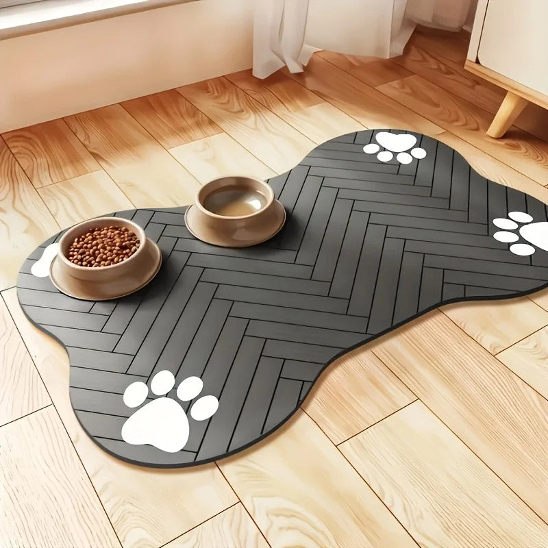 Non-Slip Absorbent Pet Mat - Feeding/Sleeping Pad For Cats Dogs Durable Easy Clean