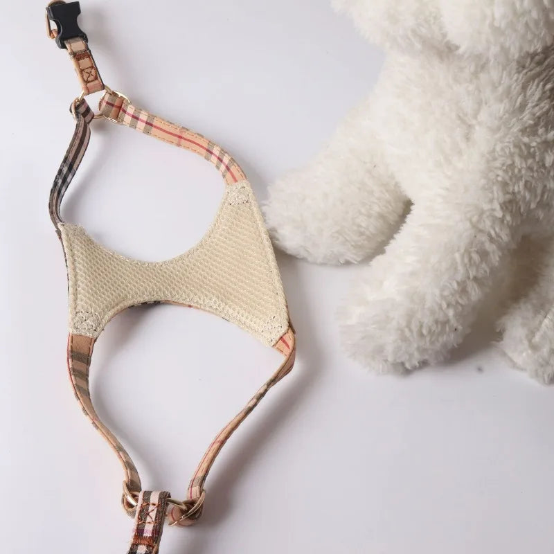 Dog Harness Leash Set for Small and Medium Dogs Adjustable Plaid Bow Vest Double Hook Leash Pet .Your Fur Babies will be Walking in Style.