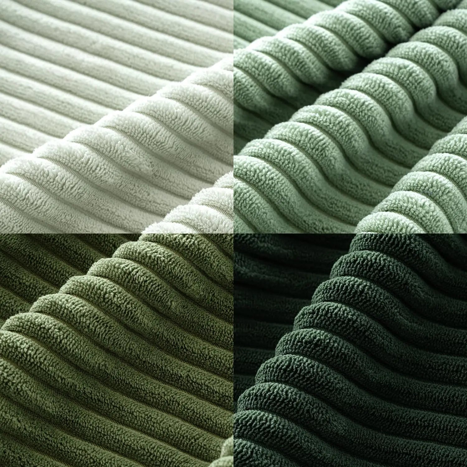 Boho Farmhouse Sage Green Throw Pillow Covers 18x18 Inch Set of 4 Soft Corduroy Home Decor