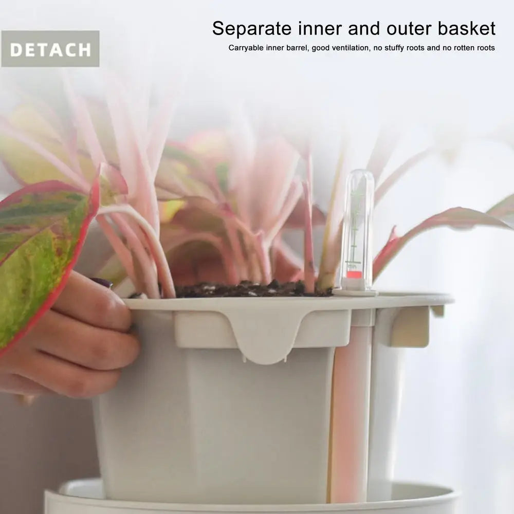 New Automatic Self-Watering Flower Pot With Water Level For Home Indoor Outdoor Garden Flower Pot With Wooden Legs. Love These. Perfect for Those of us that Forget to Water!!