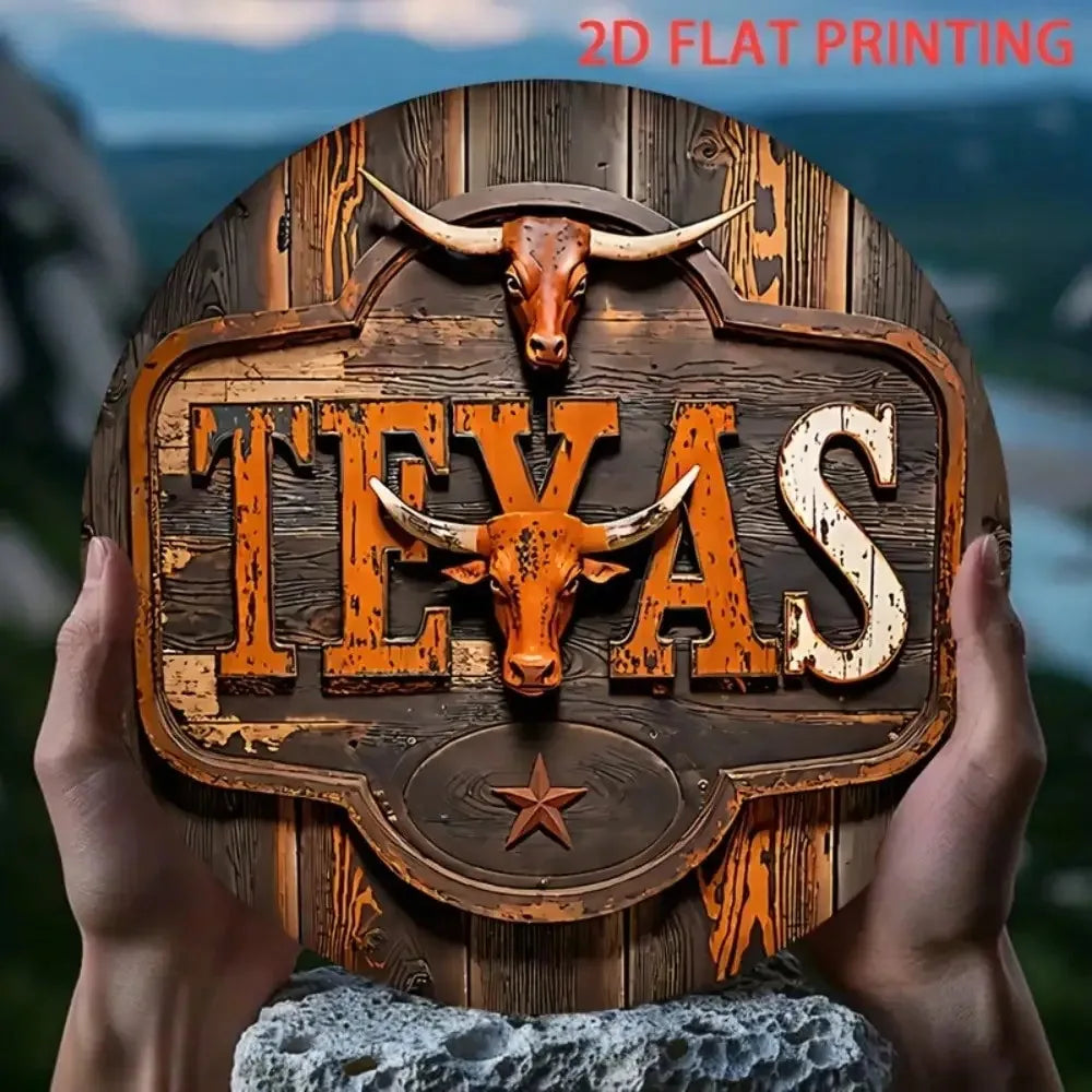 Texas Longhorn Iron Wall Decor 8 Inch Rustic Cow Art for Western Farmhouse. Perfect For Outdoor Use TOO!