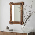 Decorative Framed Farmhouse Wall Mirror, Wall Mounted Rectangular Mirror. Rustic Finish make this Mirror Perfect in Multiple Places in your Home. Love This!!