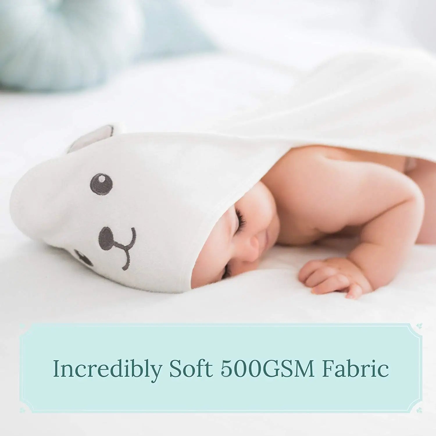 Bamboo Rayon Hooded Towel with Bear Ears - Absorbent Large 30x30 Inch Bath Towel for Babies. A Whole Bundle of Cuteness!