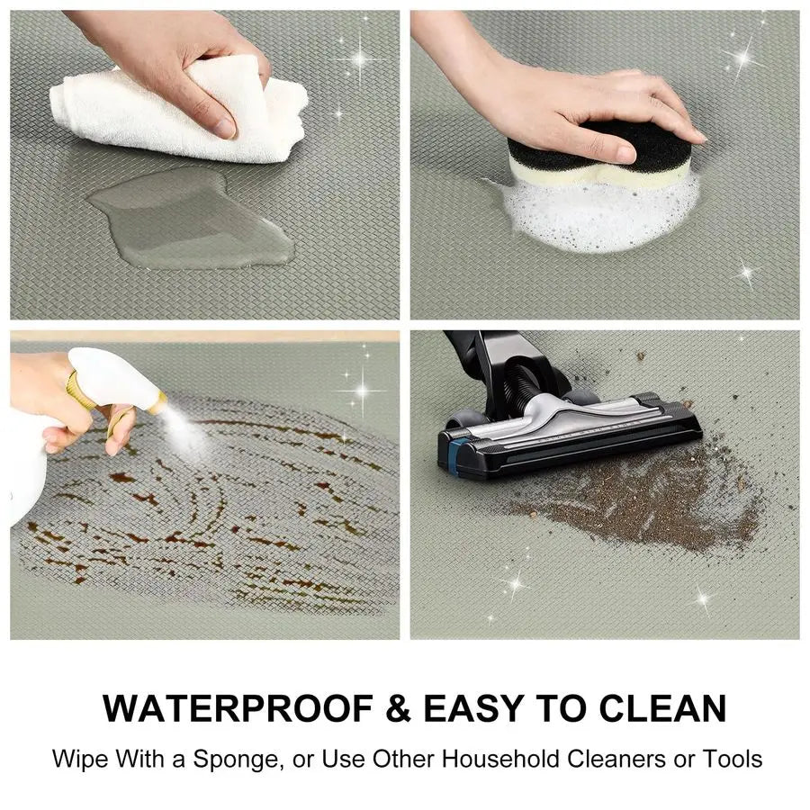 Set of 2 Cushioned Anti Fatigue Kitchen Floor Mats.17x29 17x59, Light Green. Your Legs and Feet Will Thank You !