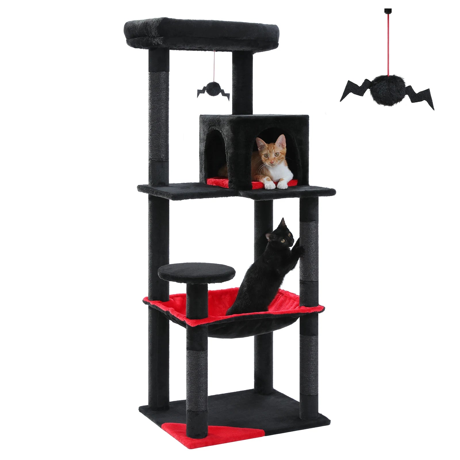 Cat Tree for Indoor Cats 5-Level Cat Tower for Large Cats with Large Hammock Sisal Covered Scratching Posts Cozy Condo Top Perch. Love This!!!