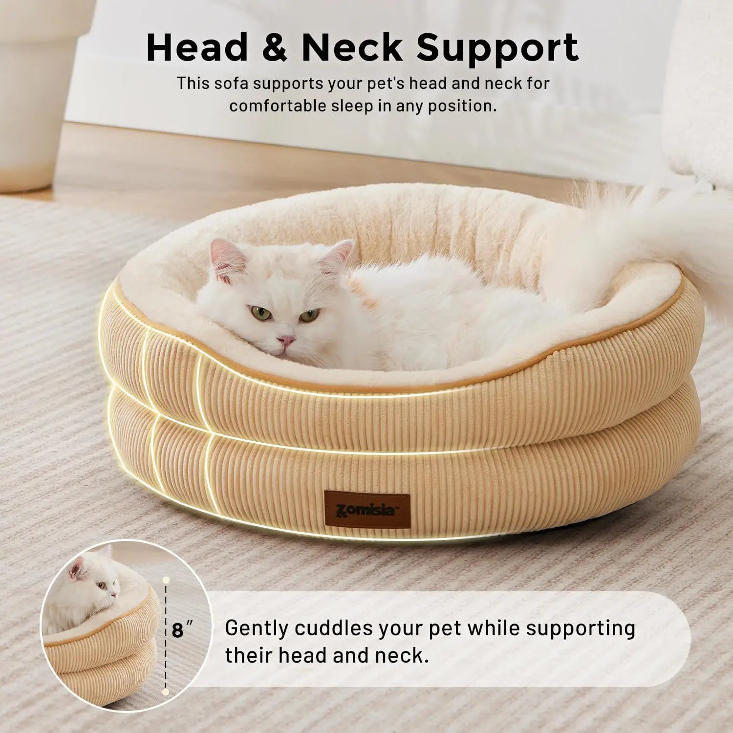 Cat Heating Bed Indoor - Adjustable Temperature Pet Heating Pad with Timer and Chew Resistant Cord, Washable .