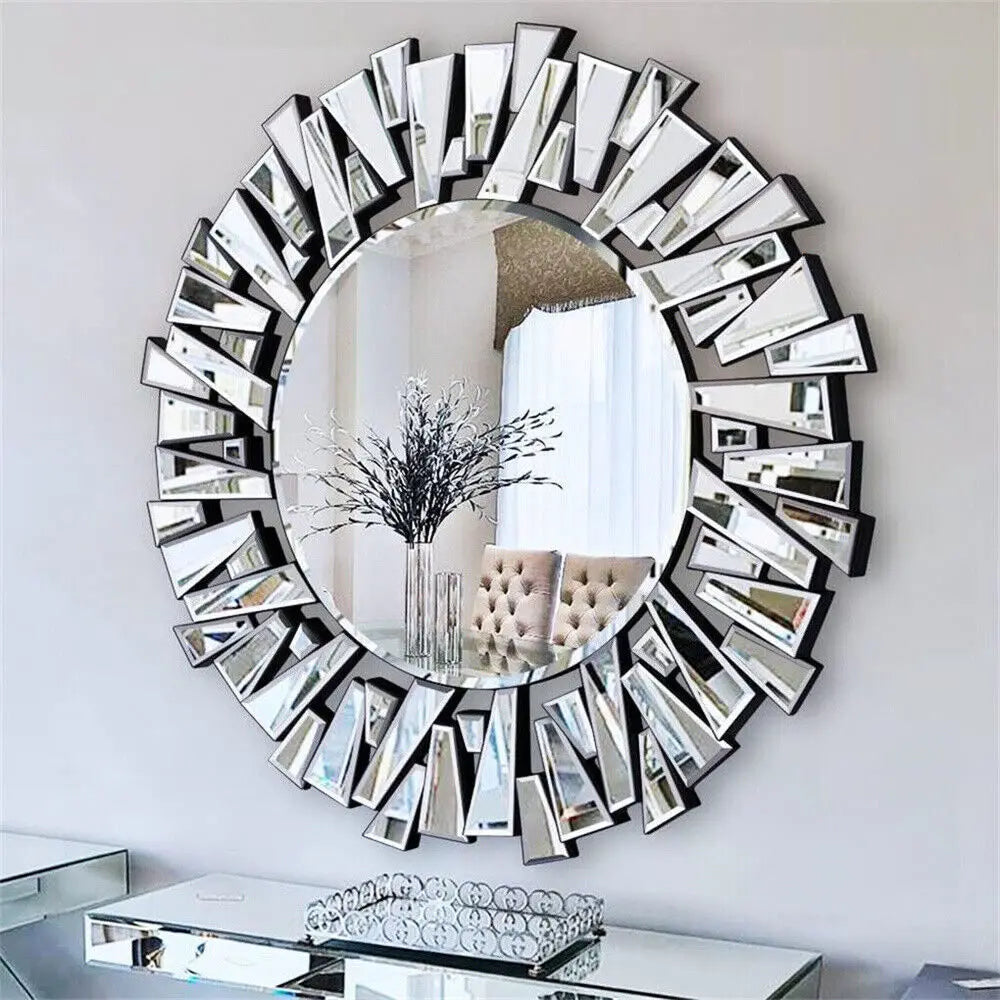 79cm Large Round Wall Mirror. Accent Decor Mirror with Beveled Frame. Bathroom Bedroom Livingroom. A stunning Focal point in any room of your Home.