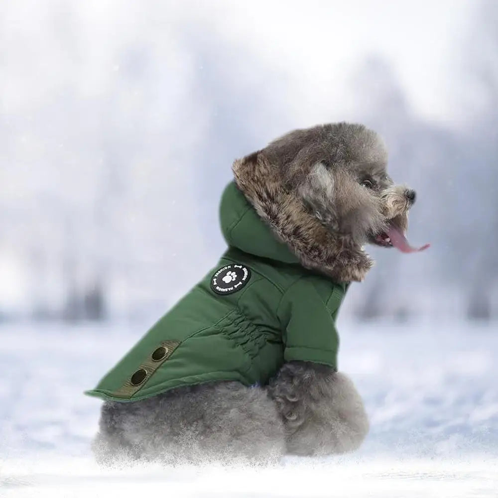 Doggie Down Jacket Fur Trimmed Hoodie Coat .  Your Fur Baby will be the Best Dressed Dog in Town!!!