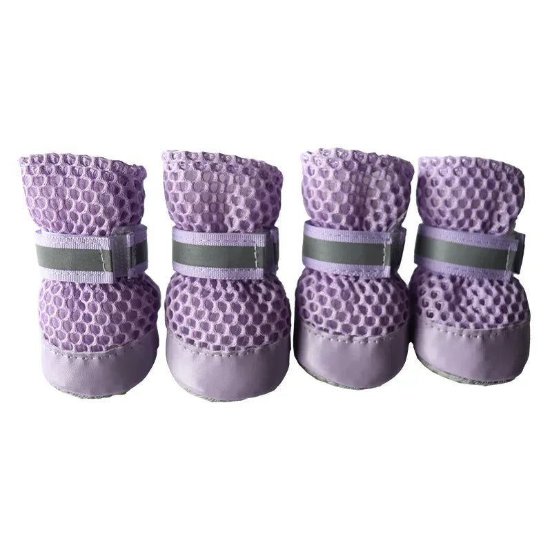 4PCS Summer Dog Shoes Breathable Anti-Slip Wear-Resistant Dog Outdoor Boots for All Size Dogs. Protect the Pads of Your Fur Baby's Feet. All Sizes, Multiple Colors.