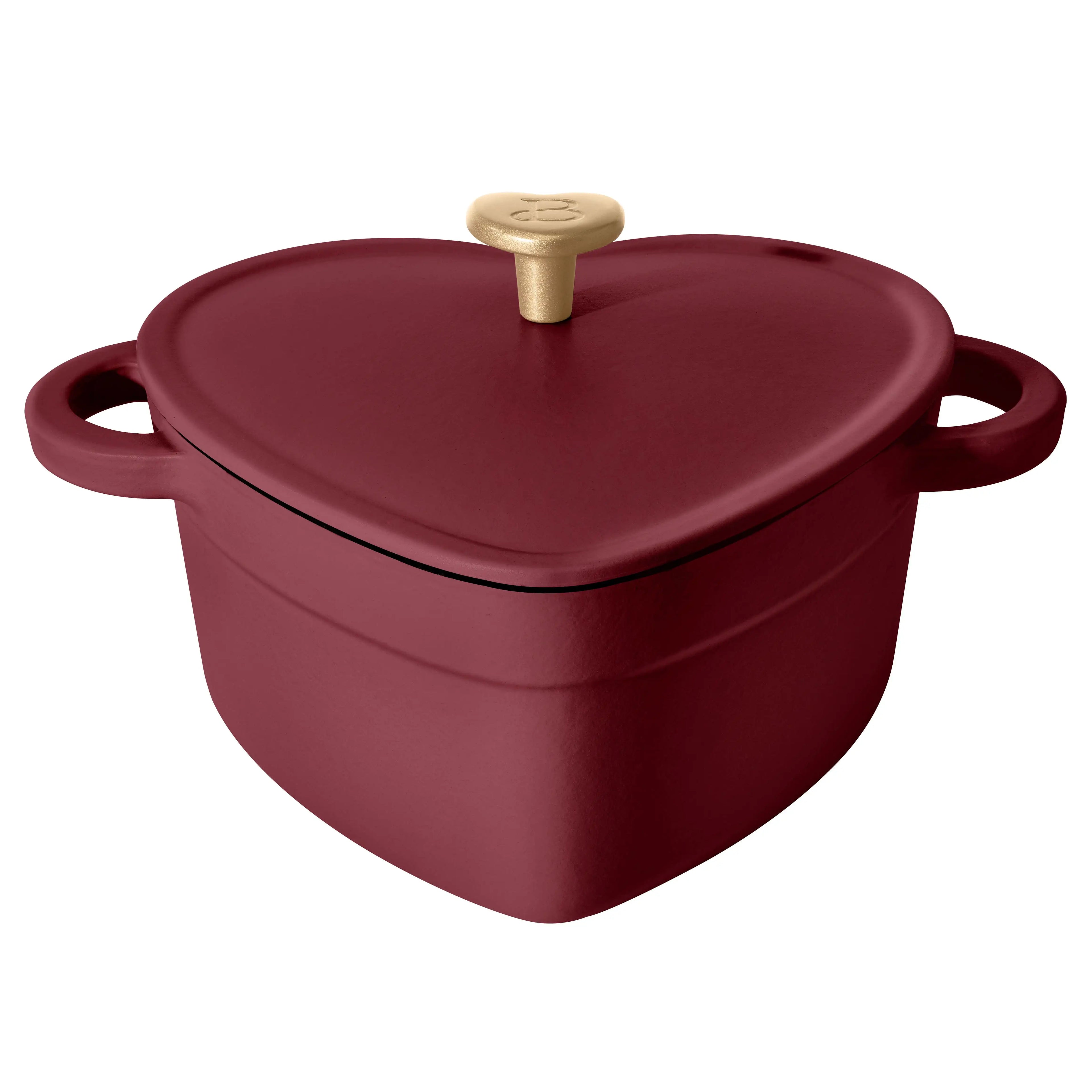Beautiful by Drew Barrymore 2qt Heart Cast Iron Dutch Oven, Black Sesame. Multiple colors.