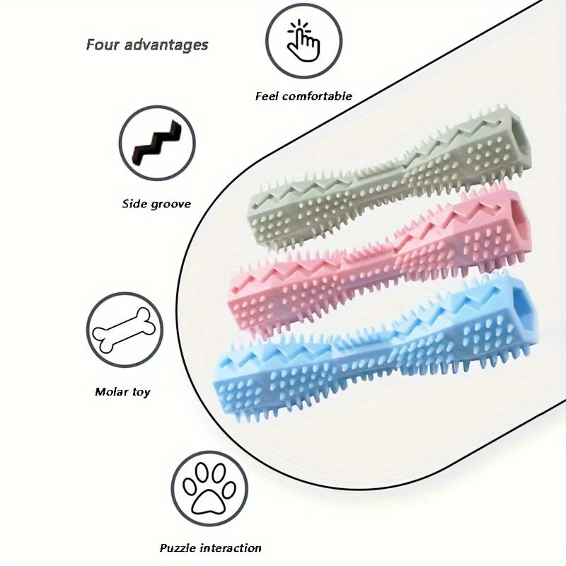 Durable Dog Chew Stick Toothbrush Soft Pet Toy Teeth Cleaning Massage. Puppy Dental Care Non-Toxic Chew Toy