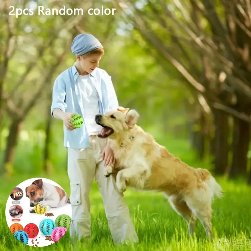 Interactive Dog Chew Toys Treat Dispenser Dental Cleaning Balls Durable Puppy Teething Toys for All Breeds Aggressive Chewers