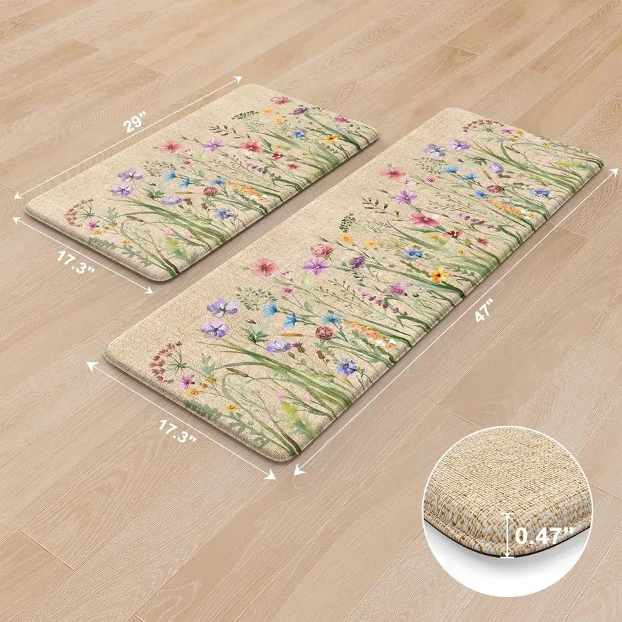 Anti Fatigue Kitchen Mat Sets of 2, Farmhouse Kitchen Floor Mats Non Slip Cushioned, Comfort Standing. Can be Used in Many Different Settings where you are on your feet for periods of time